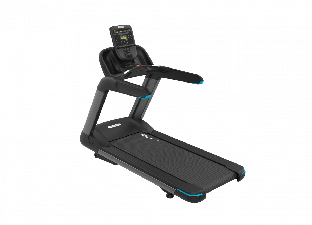 A treadmill with a phone on top of it
